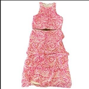 House Of Harlow Revolve Pink Floral Tie Dye Mesh Skirt And Top Barbiecore Large